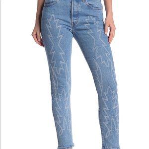 Levis 501 Del Norte Embroidered Skinny